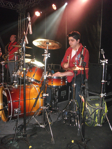Baterista no palco